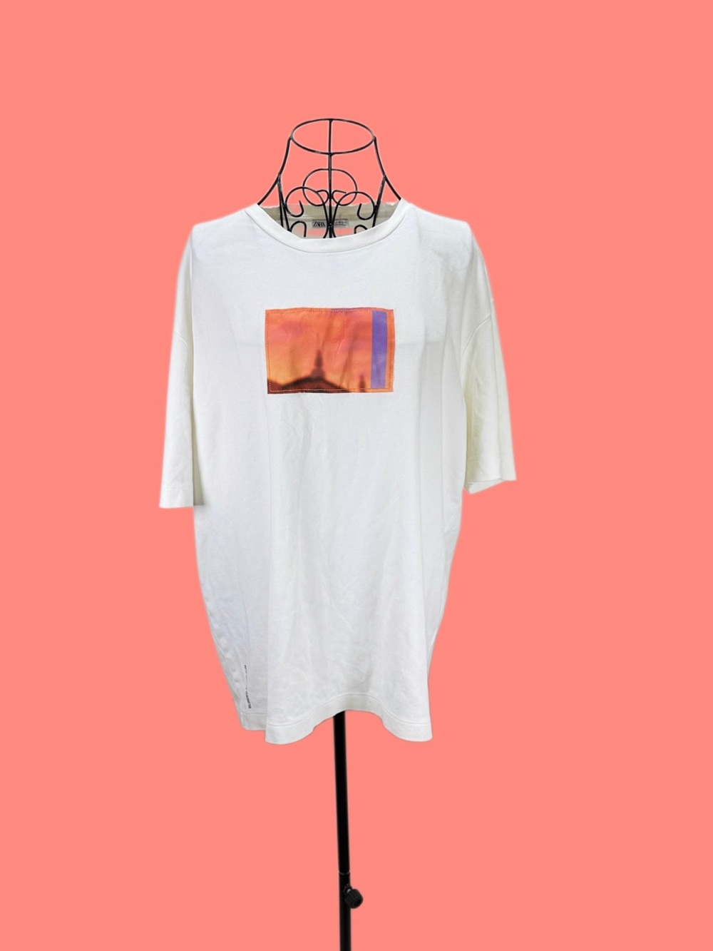 Zara Men XL Blinded By The Sun Graphic Tee White Made in Portugal